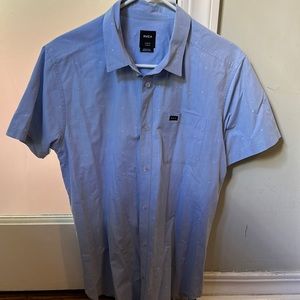 RVCA Large Slim Fit Button Up Short Sleeve Shirt